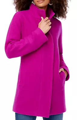 Nwt J.crew Factory Bright Plum City Cocoon Coat Jacket Size 4 Ab945 • $114.99