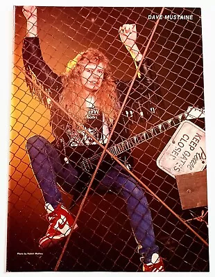 Megadeth~dave Mustaine~orig 1988 Poster~full Page Print Magazine Pinup Clipping • $19.99