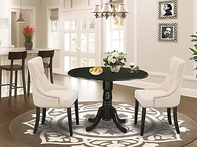 East West Furniture DLFR3-BLK-02 Modern Dinette Set - 2 3-Piece Dlfr3-blk-02  • $491.86