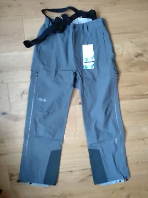 £69 • Buy Rab Neo Guide Ski Touring Mountaineering Trekking Shell Trousers Grey Size Large