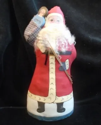 Vintage  Painted Soft  Body St. Nicholas Santa Claus Signed Judith 8 1/4 Inches • $10