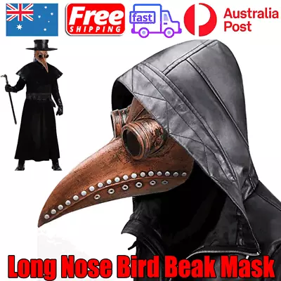 Party Hoilday Cosplay Full Face Mask Plague Doctor Long Nose Beak Bird Crow Mask • $9.91