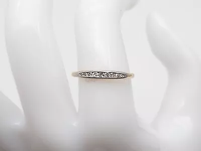 Vintage 1940s .25ct VS G Diamond 14k Yellow Gold Platinum Wedding Band Ring • $350