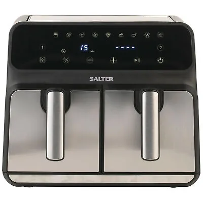 Salter Air Fryer 7.6L Dual Zone Digital Display 10 Cooking Functions 1700W Black • £109.99