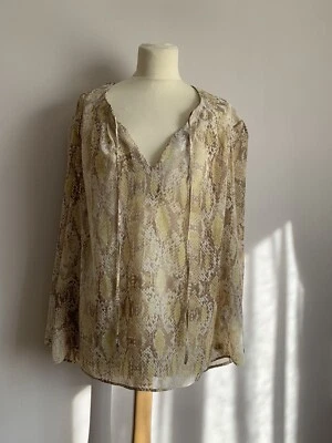 £8.95 • Buy Marks & Spencer Autograph Size 22 Snakeskin Print Floaty Top Blouse Yellow Brown