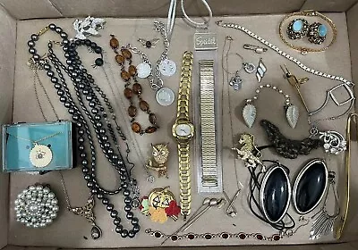 Lot Of Vintage Sterling Silver Gold & Costume Jewelry • $1.25