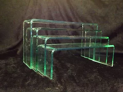 5 Mm Acrylic Perspex 6t21 Glass Look Cabinet Risers /display Bridges Set Of 4  • £20.75