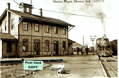 Monon Railroad Depot (train Station) At Monon White Co. IN Indiana • $2.95