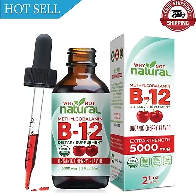 Why Not Natural Organic Vitamin B12 Liquid - Sublingual Extra Strength 60 X 5... • $31.85