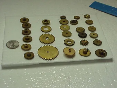 28 Used Solid Thick Brass Clock Gears Steampunk Altered Art Projects Parts #19 • $19.99