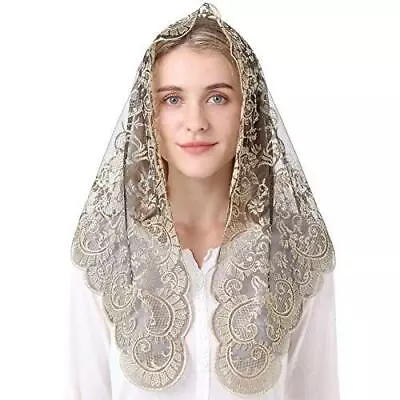 Spanish Mantilla Catholic Mass Chapel Veil Lace Head Covering Women Church Ve... • $37.99