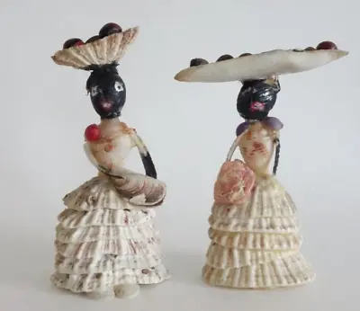 Vintage Miniature Sea Shell Art Doll Figurines Folk Art Native Island Girls RARE • $85.50