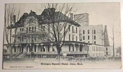 Alma Michigan Masonic Home 1918 Postcard • $7