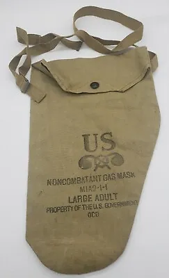 Original WW2 US Military Non-Combatant M1A2-1-1 Large Adult Gas Mask & Bag WWll • $14.99