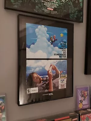 FRAMED Retro 2006 New Super Mario Bros 1page Ad/poster DS Video Game Wall Art V2 • $29