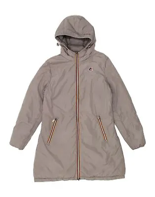 K-WAY Womens Hooded Padded Coat UK 18 XL Grey Polyester BA15 • $42.72