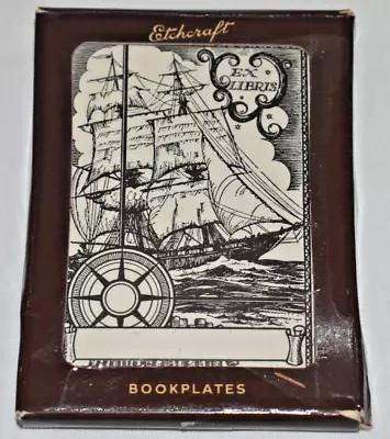 50 Vintage Antioch Etchcraft Bookplates Ship Books Ex Libris Unused • $24.99