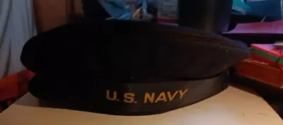 Vintage US Navy Military WWII Era US Navy Wool Beret Hat Sailor Capo Size 7 • $12.99