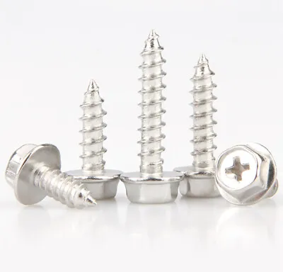 Flange Hex Head Self-tapping Screws 304 Stainless Phillips Wood Screw M3 M4 M5M6 • $2.21