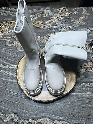 ZARA Rubberized Off White Boots  Size 38. Brand New • $29.99