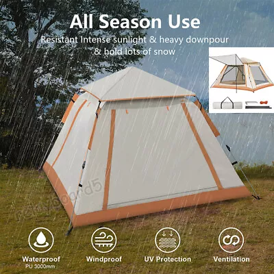 Full Automatic Instant Pop Up 3-4 Man Camping Tent Family.Outdoor Hiking Shelter • £31.99