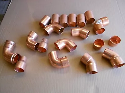 Lot Of 19 Copper Pipe Fittings 2  Inch Copper Pipe • $99.95