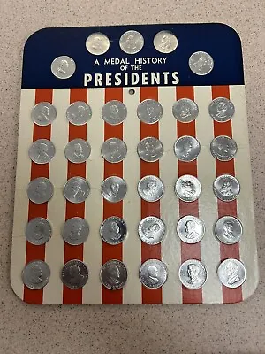 A Medal History Of The U.S. Presidents 35 Shiny Aluminum Medallions • $10