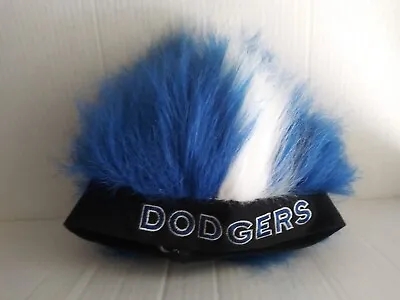 Los Angeles Dodgers MLB Fuzzy Hair Beanie Cap Hat Blue And White Fuzzhead Wig • $15