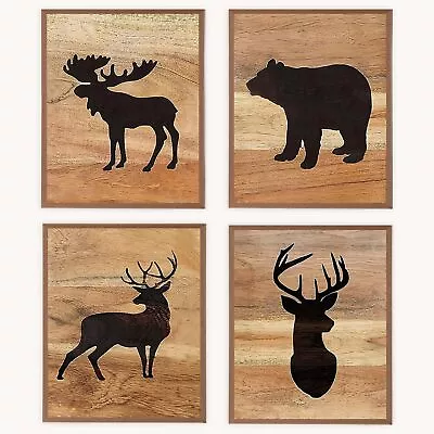 Cabin Wall DecorCabin DecorFarmhouse Wildlife Moose Bear Deer Antler Poster Wa • $16.31