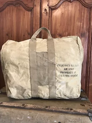 WWI WWII VIETNAM PILOT AVIATORS KIT BAG DUFFLE BAG KHAKI  AN-6505 Rare!  • $165