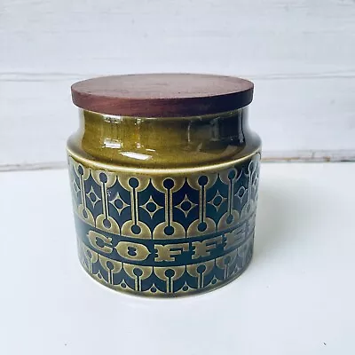 Vintage Hornsea Green Heirloom Coffee Canister. Small Size. 1960s 1970s • £18