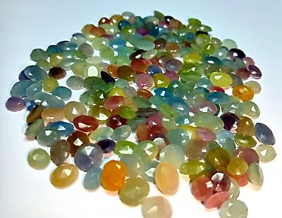 50 Cts Natural Sapphire Multi Color Untreated Oval Cut Shape Loose Gemstone Lot • $39.99