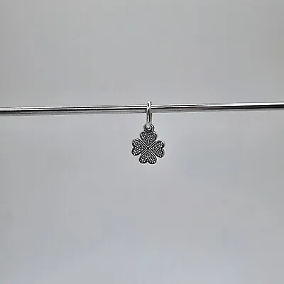 Genuine Pandora Sparkling Lucky In Love Clover Dangle Charm ALE 925 #791309CZ • £18