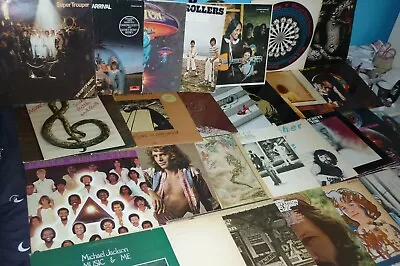 VINYL LPs 70s 80s ROCK POP COMBINED POSTAGE RECORD COLLECTION JOB LOT • £4.99