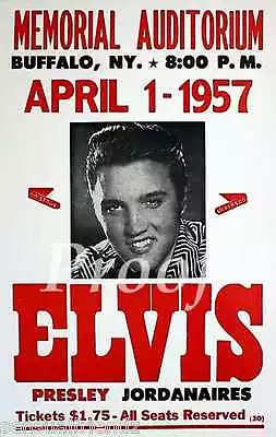 Elvis Presley & Jordanaires Concert  Poster Print Buffalo NY 1957 Large 13 X 19 • $16.98