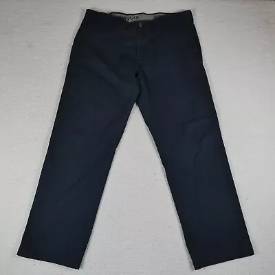 Haggar Pants Men Size 38 X 32 Navy Blue Ultimate Travel Khaki Straight Fit • $8.95