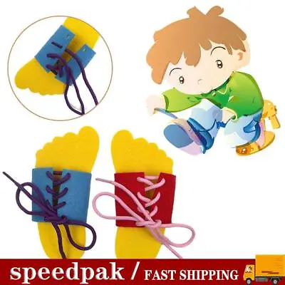 2x Kids Learn To Lace Tie Shoes Practice Lacing Learning Children's FAST N4Y1 • £2.81