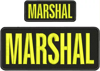 Marshal Emb Patch  4x10 & 2x5 Hook On Back Yellow On Black • $16.75