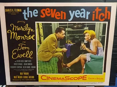 Lobby Card 1955 SEVEN YEAR ITCH Marilyn Monroe Shows Legs Tom Ewell B Wilder • $195