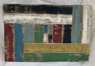 Modernist Found Object Painted Wooden Panel Sculpture • $195