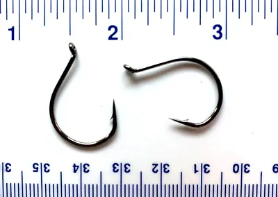 100 Gerry's Tackle Black Wacky Worm Wide Gap Octopus Fish Hooks Size 1/0 • $14.99