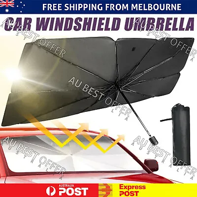 $14.73 • Buy Car Sunshade Umbrella Front Window Visor Sun Shade Cover Black-Large AU