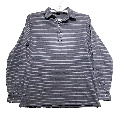 Vinage Ralph Lauren Polo Men Large (36) Navy Long Sleeve Polo Shirt 100% Cotton • $13.95