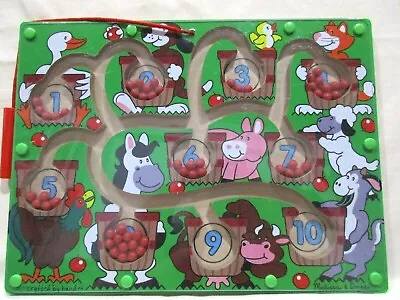 Melissa And Doug Magnetic Wand Number Maze #2280 Ages 3+ Animals  • $12.95