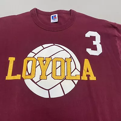 Loyola University #3 VolleyBall Team Tee/T-Shirt Russell Athletics Men’s Sz: M • $101