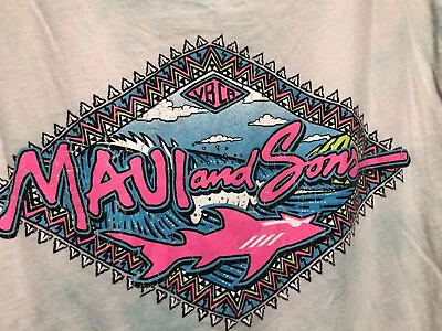 Vintage Maui And Sons Single Stitch Tie Dye Shark 90s Mens Size Medium • $12