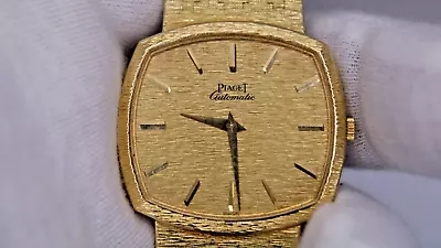 Vintage Piaget Depose 12401 A6 Gold Dial 18k Yellow Gold Automatic Watch • $9150