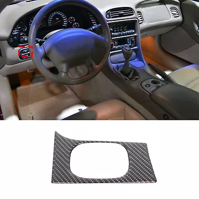 Black Carbon Fiber Headlight Switch Button Panel Cover For Corvette C5 98-04 • $8.99