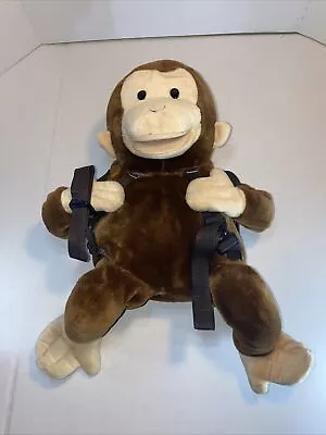 Wildkin Curious George Plush Backpack Brown Large 22” Hand Puppet Toddler 1995 • $19