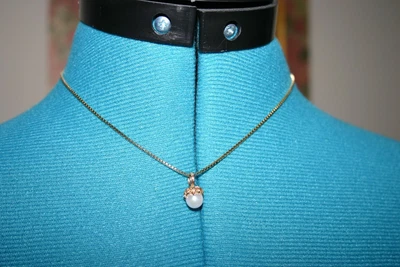 $455 • Buy Edward Sultan NA HOKU 14k Yellow Gold & PEARL PENDANT & 16  Box Chain Necklace